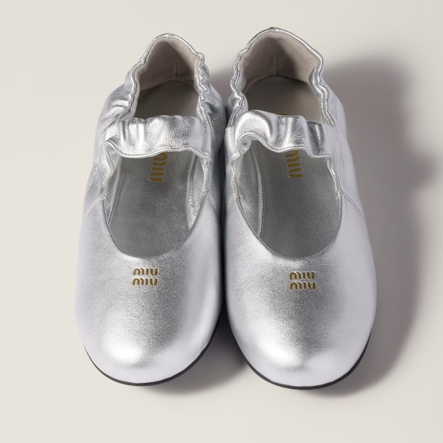 Ruches mordoré nappa leather ballerinas