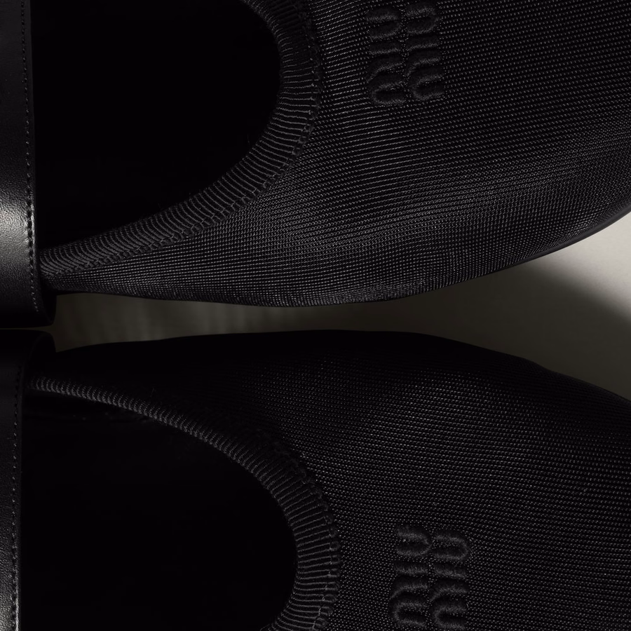 Mesh fabric ballerinas