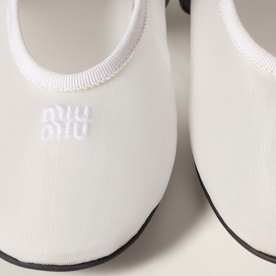 Mesh fabric ballerinas