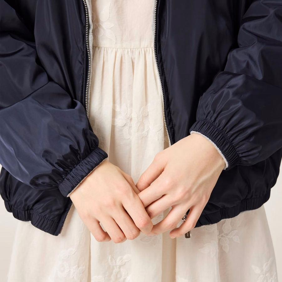 Jersey and technical pongé blouson jacket