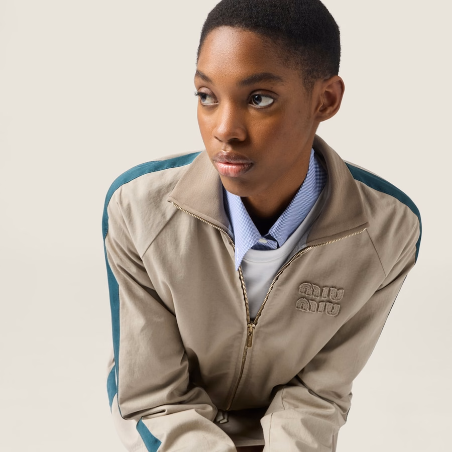 Washed twill blouson jacket