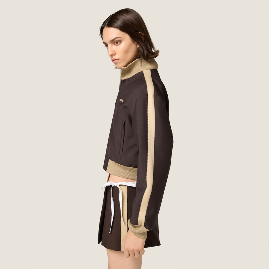 Kid mohair blouson jacket