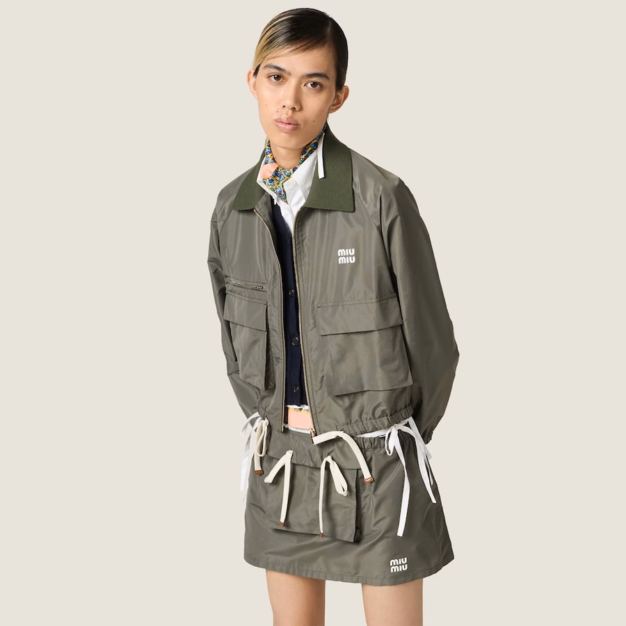 Technical fabric blouson jacket