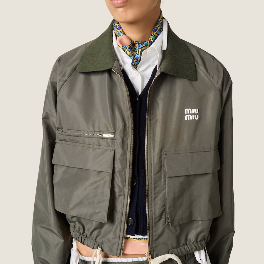 Technical fabric blouson jacket