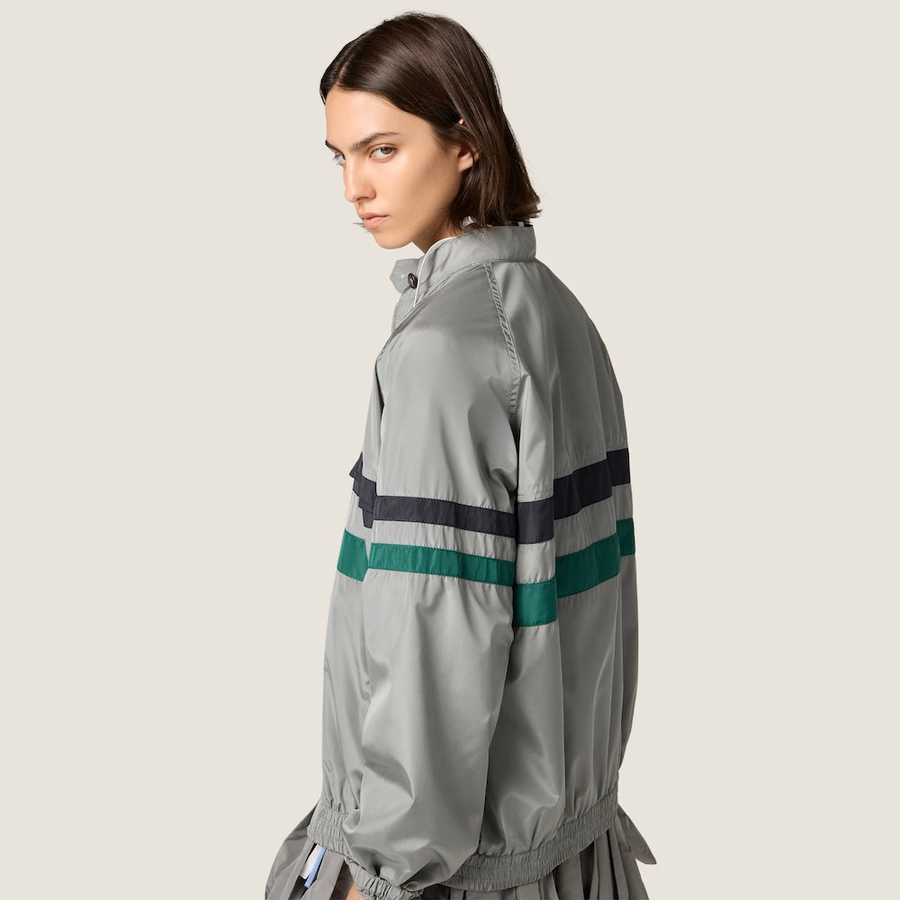 Technical silk blouson jacket