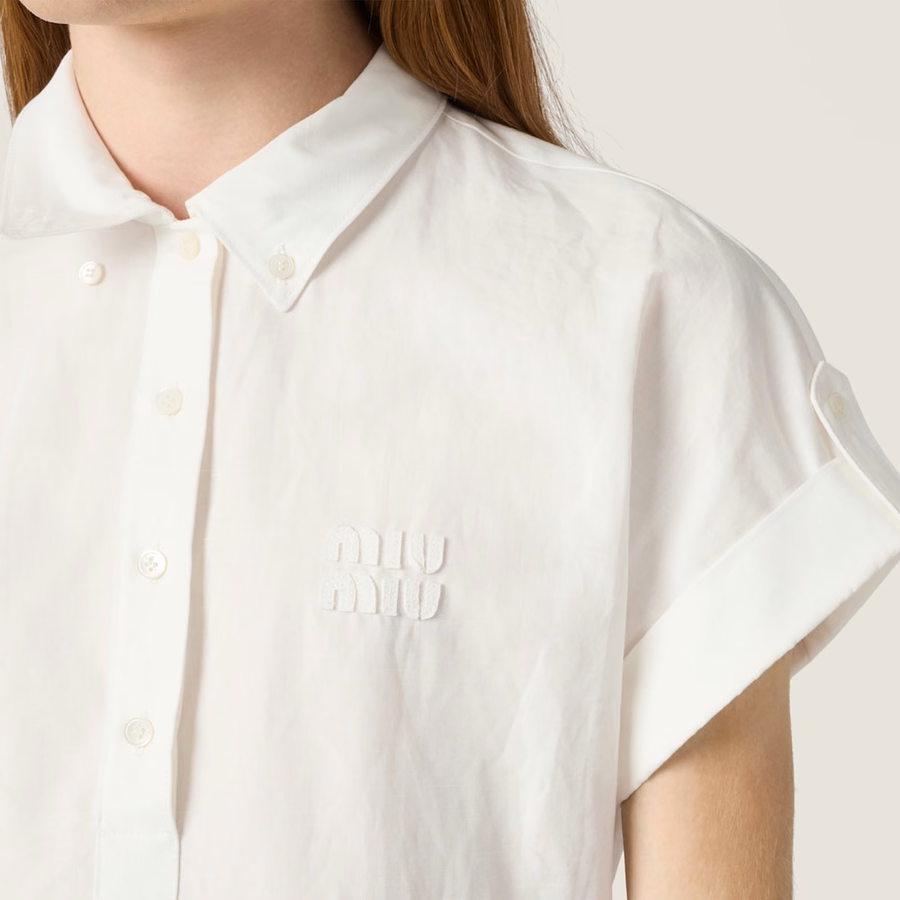Slubbed poplin dress