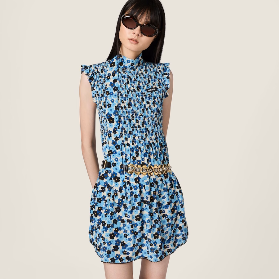 Crêpe de chine mini-dress