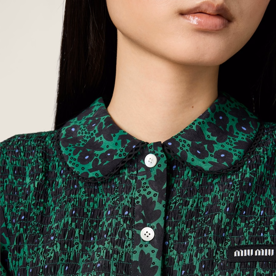 Crêpe de chine mini-dress