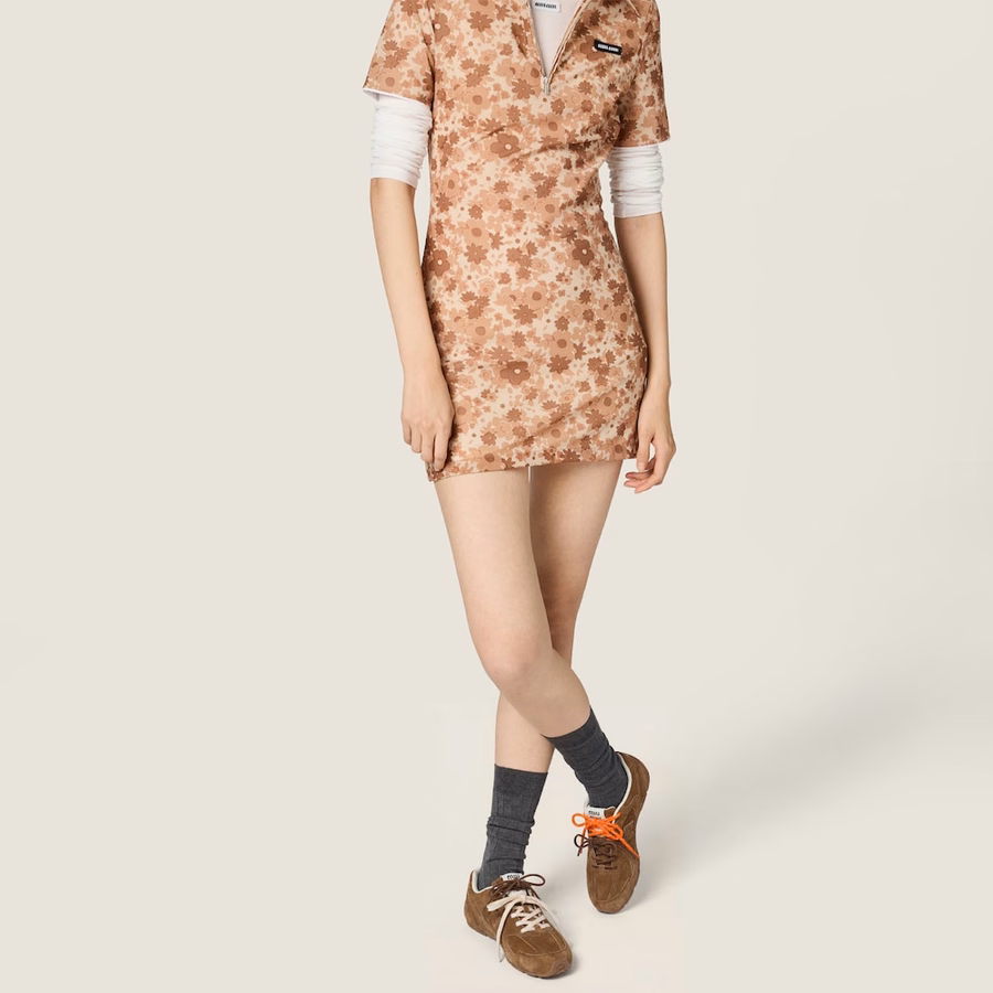 Stretch fabric mini-dress