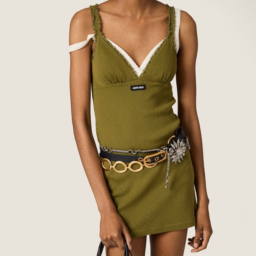 Garment-dyed cotton mini dress