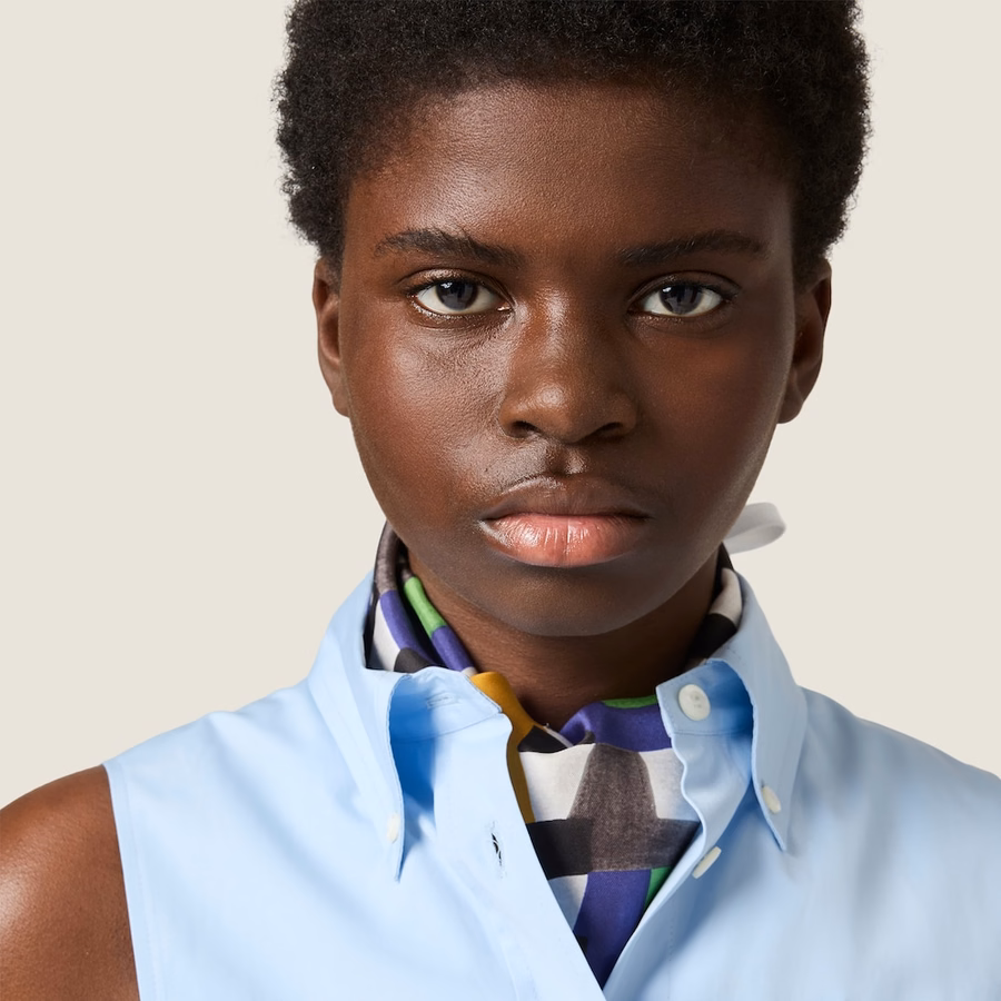 Poplin side tie dress