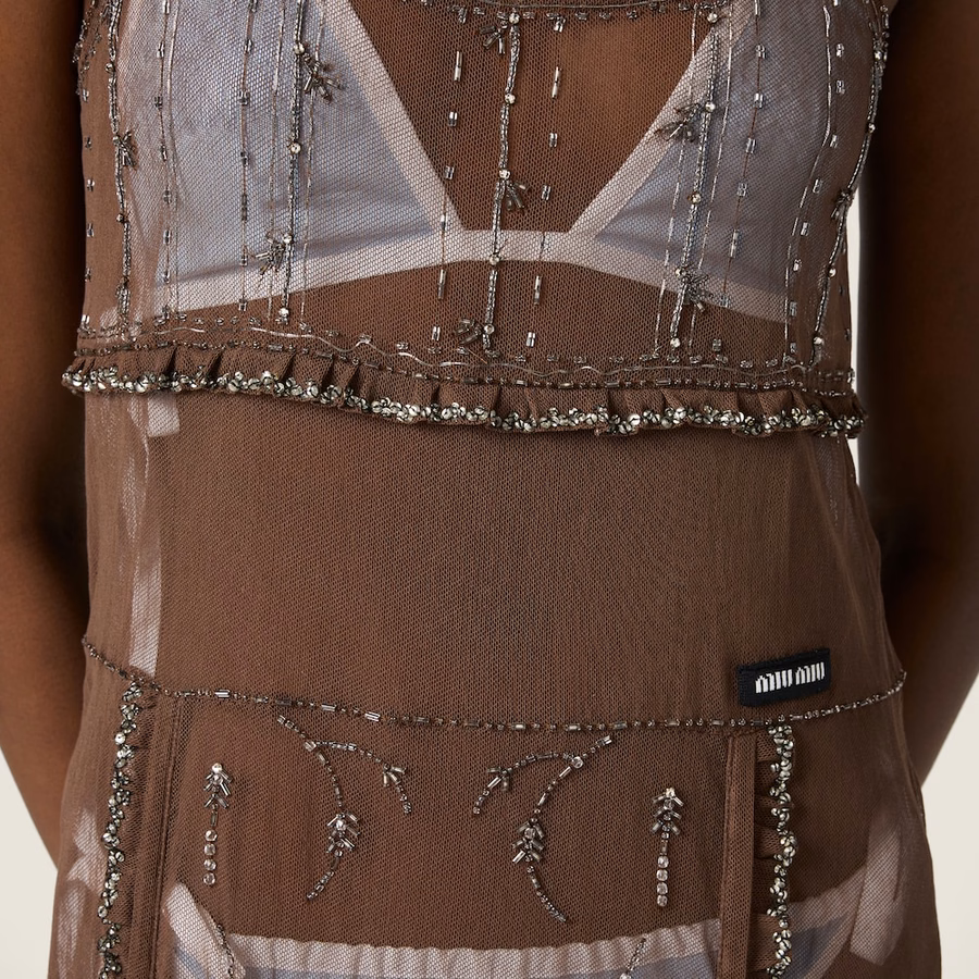 Embellished tulle dress