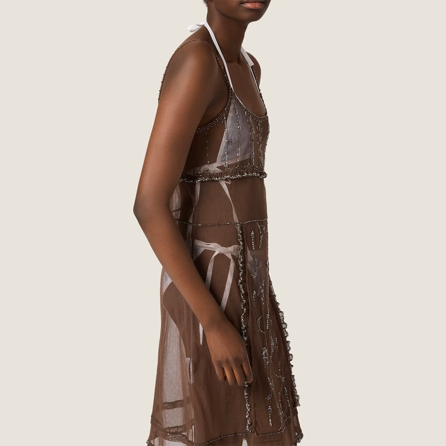 Embellished tulle dress