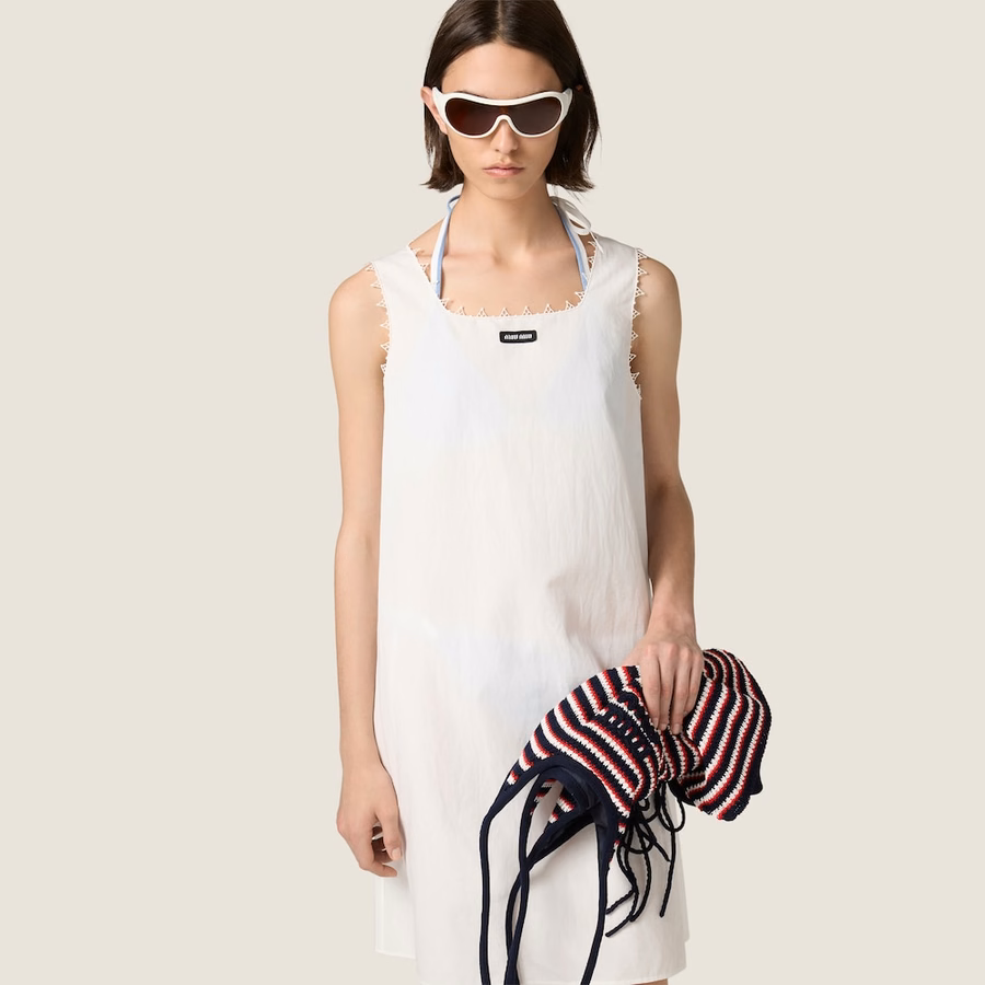 Slubbed poplin dress