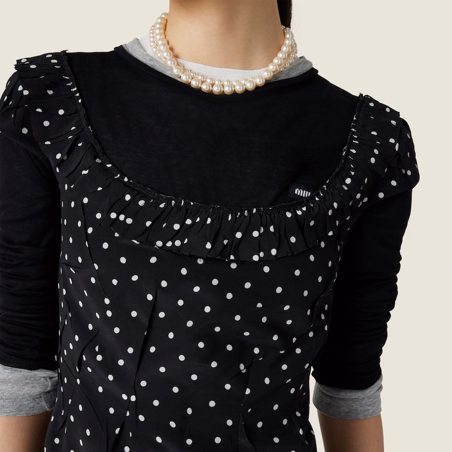 Ribbed knit jersey dress