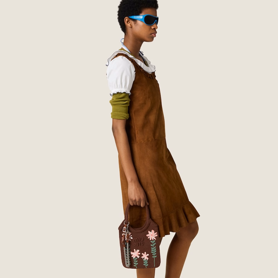 Waxed suede dress