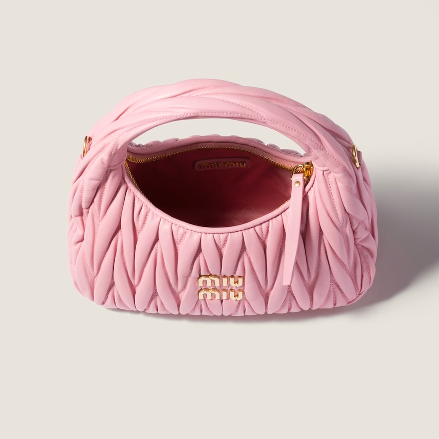 Wander matelassé nappa leather hobo bag