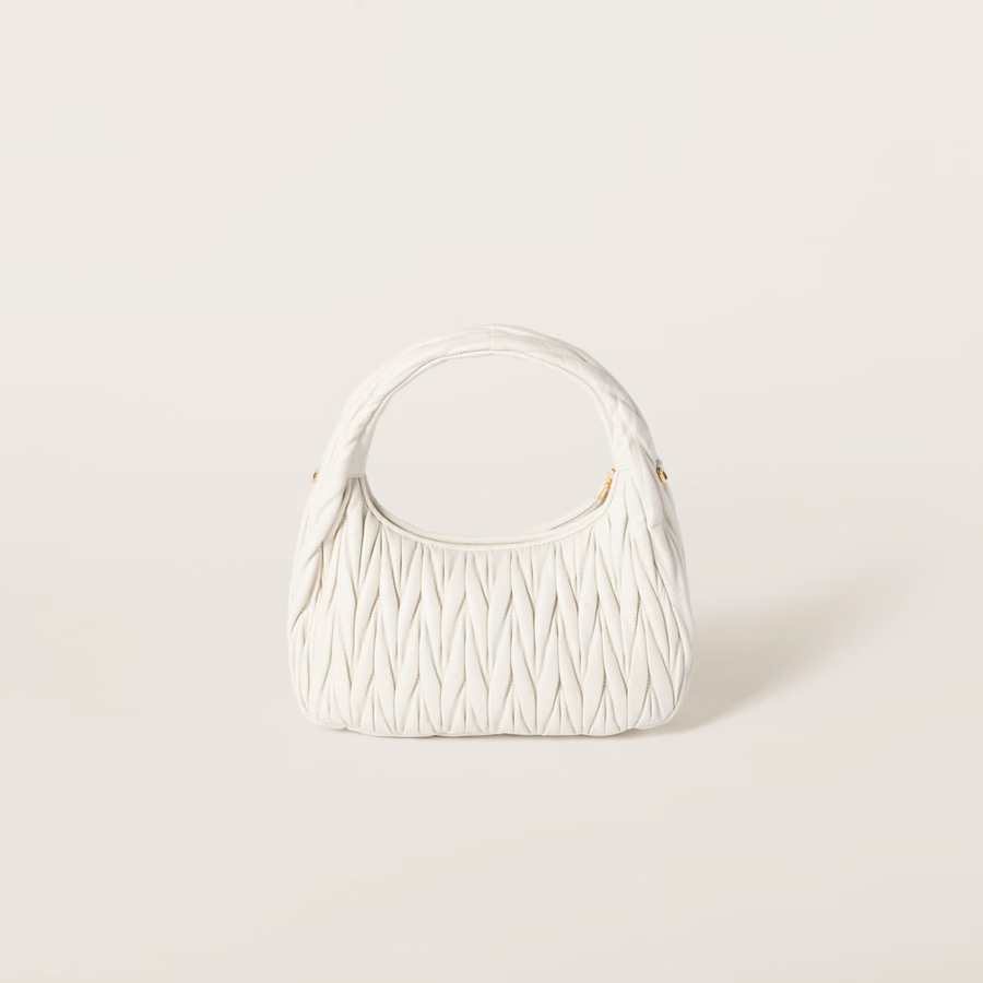 Wander matelassé nappa leather hobo bag