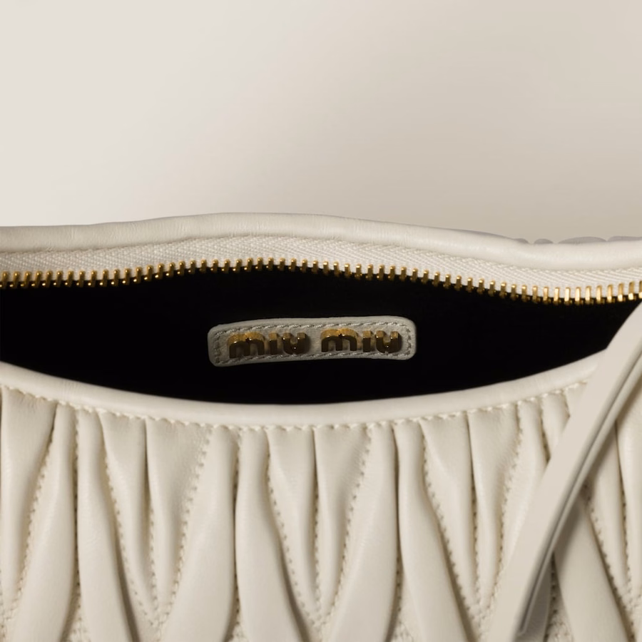 Wander matelassé nappa leather hobo bag
