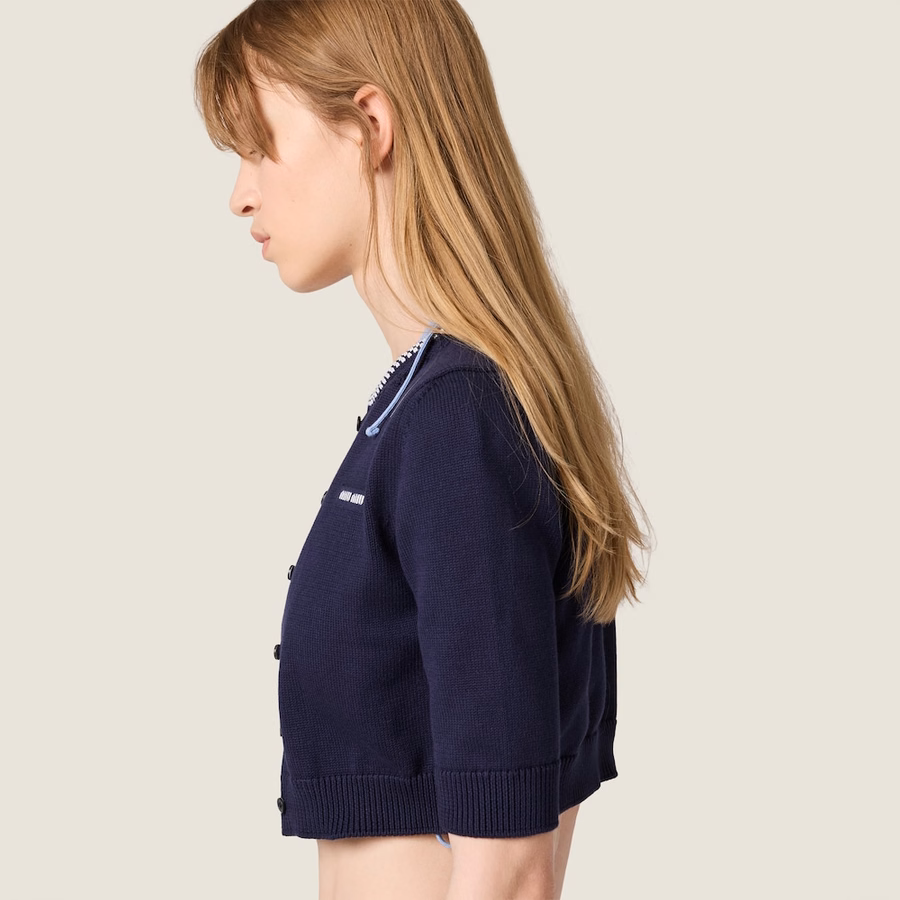 Cotton cropped cardigan