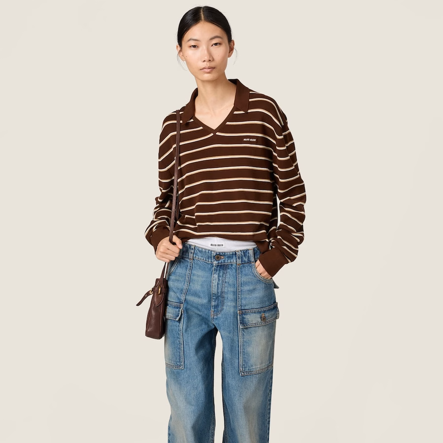Cotton knit polo shirt