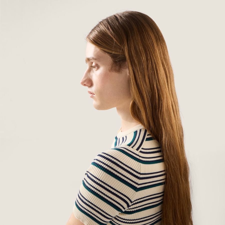 Cotton knit Henley shirt