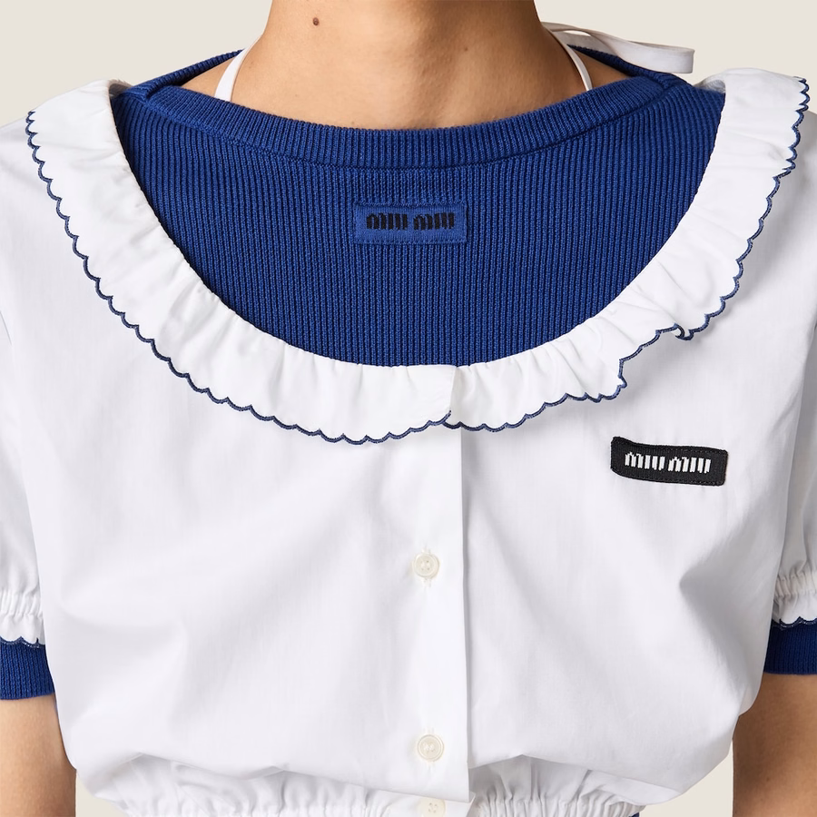 Cotton boat neck sweater