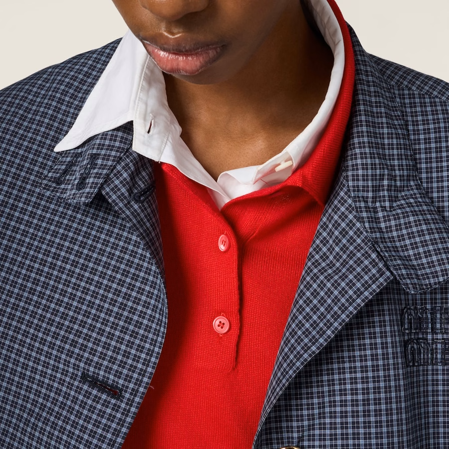 Wool knit polo shirt