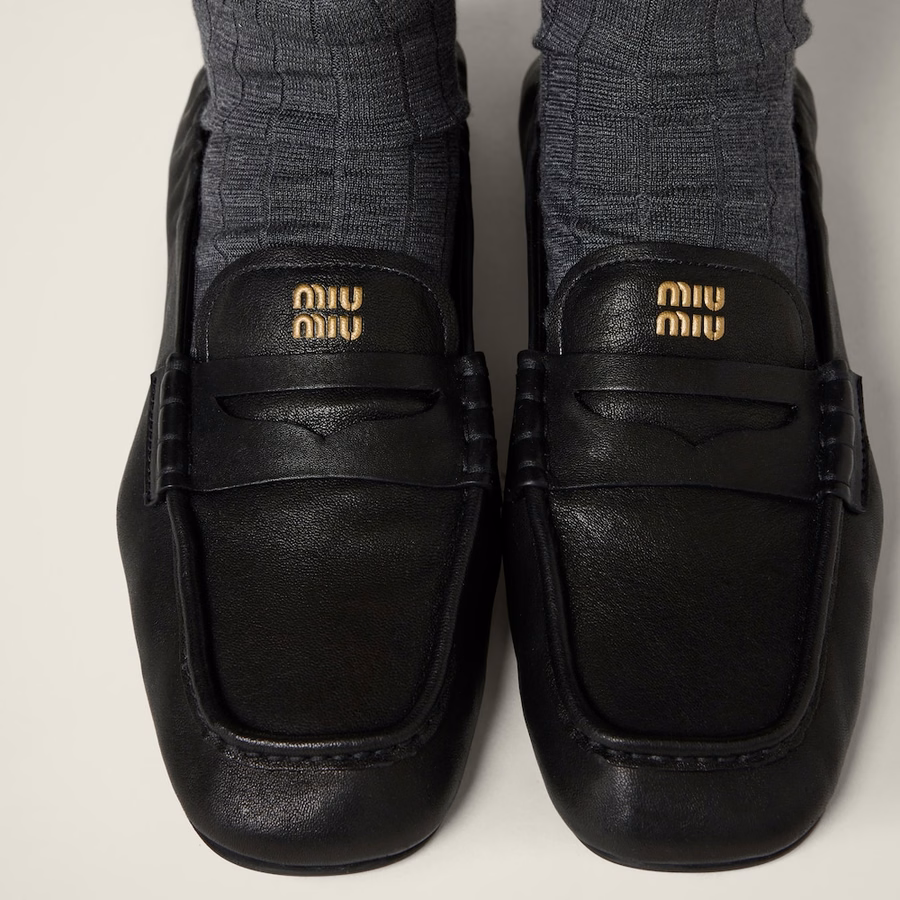 Ruches nappa leather loafers