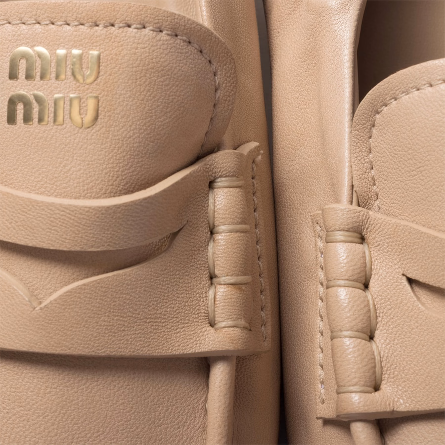 Ruches nappa leather loafers