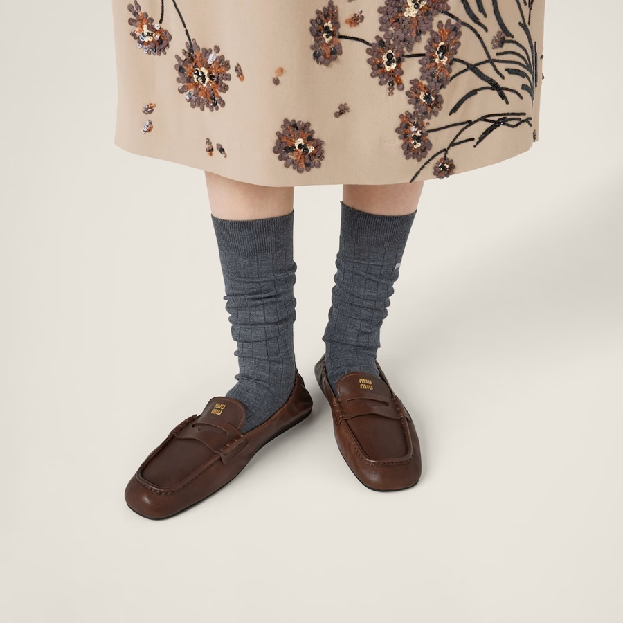 Ruches nappa leather loafers