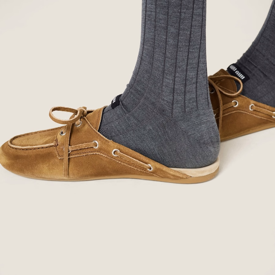 Faded suede Deck mules
