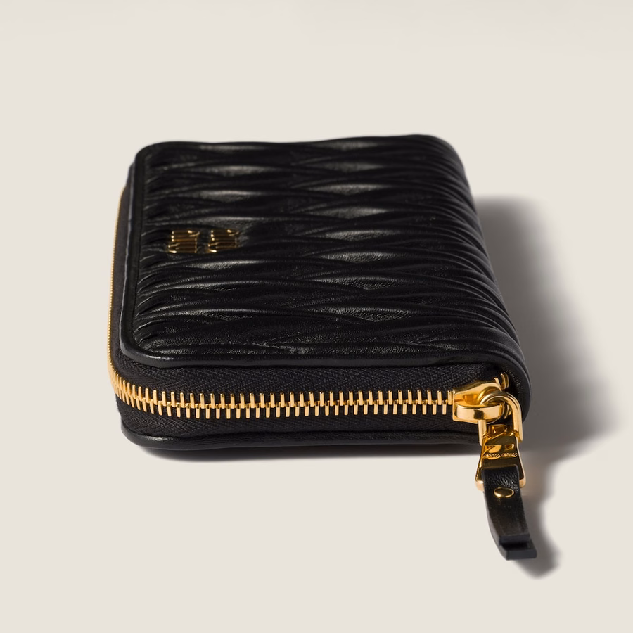 Large matelassé nappa leather wallet