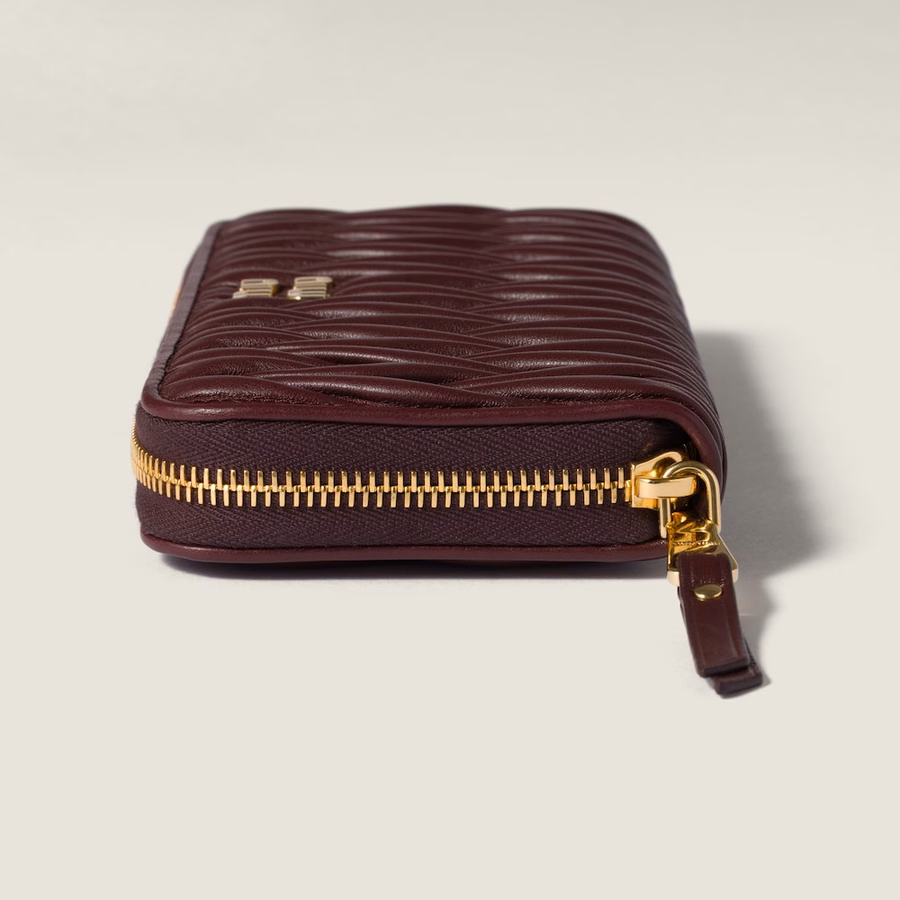Large matelassé nappa leather wallet