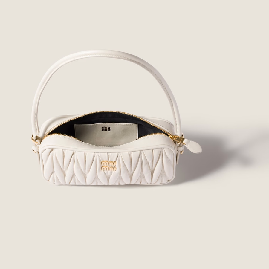 Matelassé nappa leather pouch