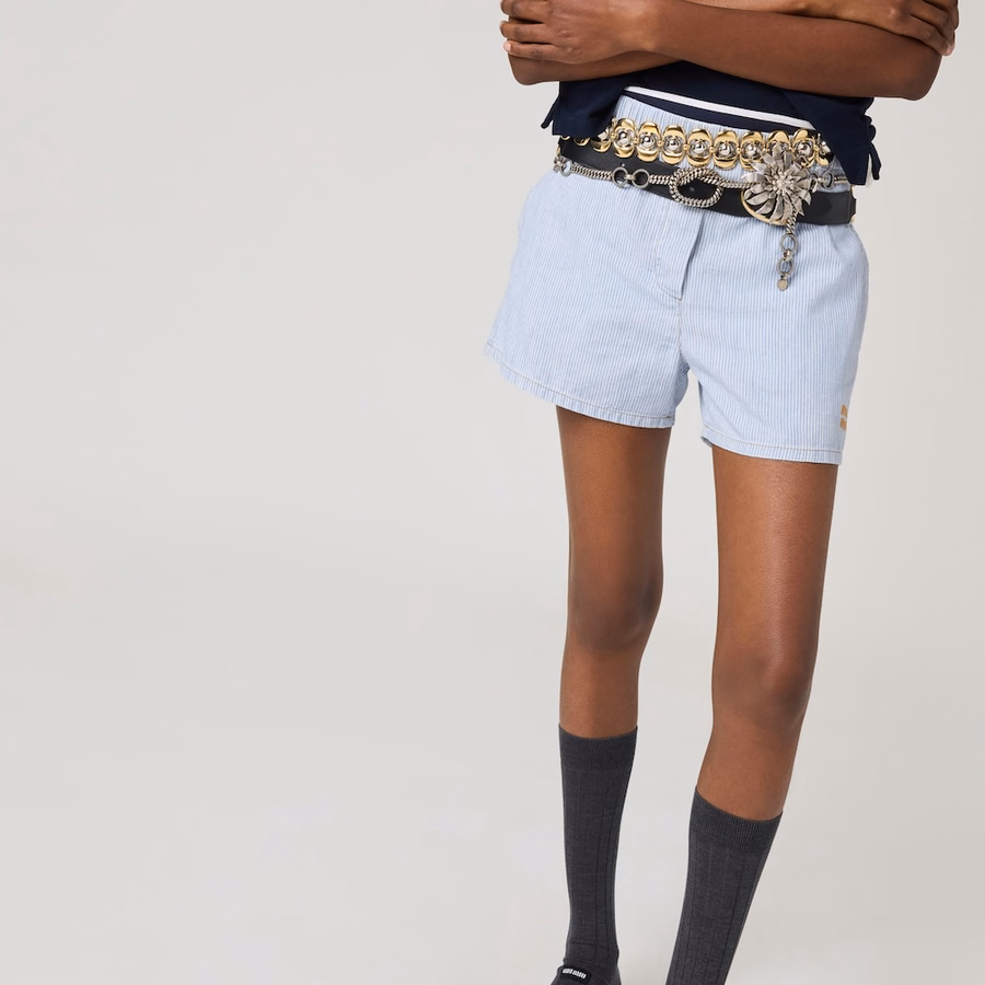 Striped chambray bermudas