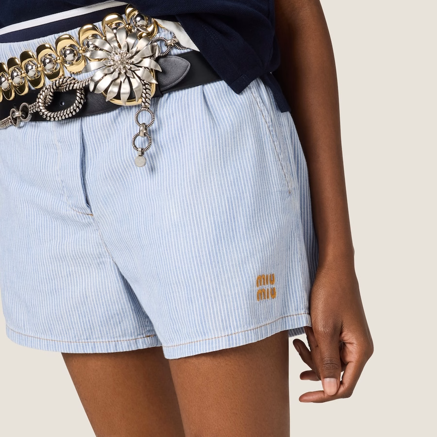Striped chambray bermudas