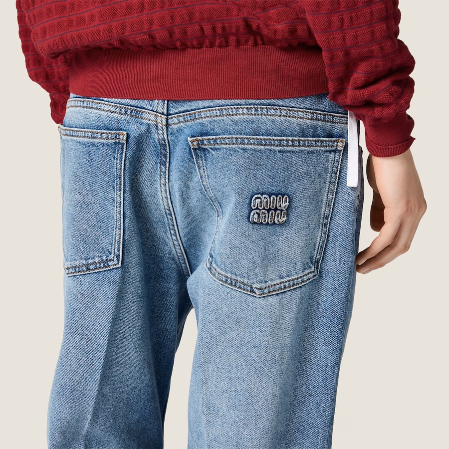 Washed denim jeans