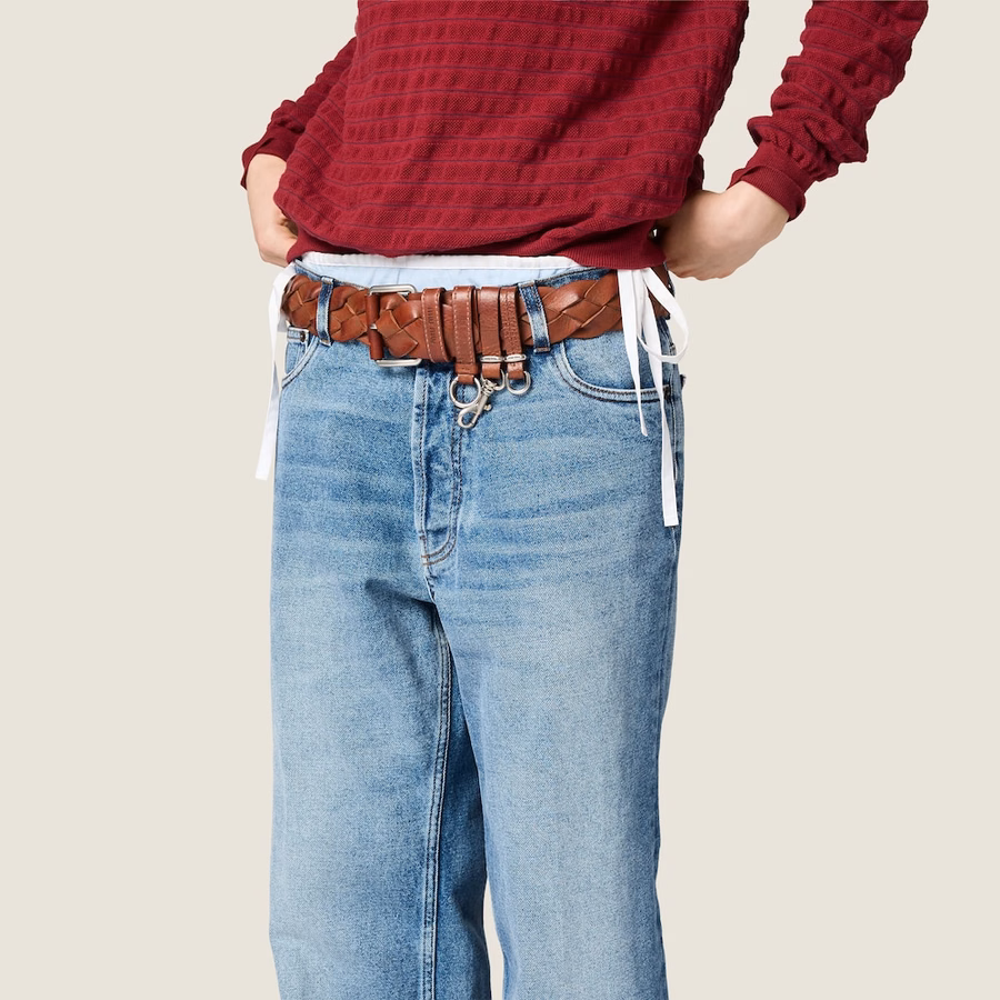Washed denim jeans