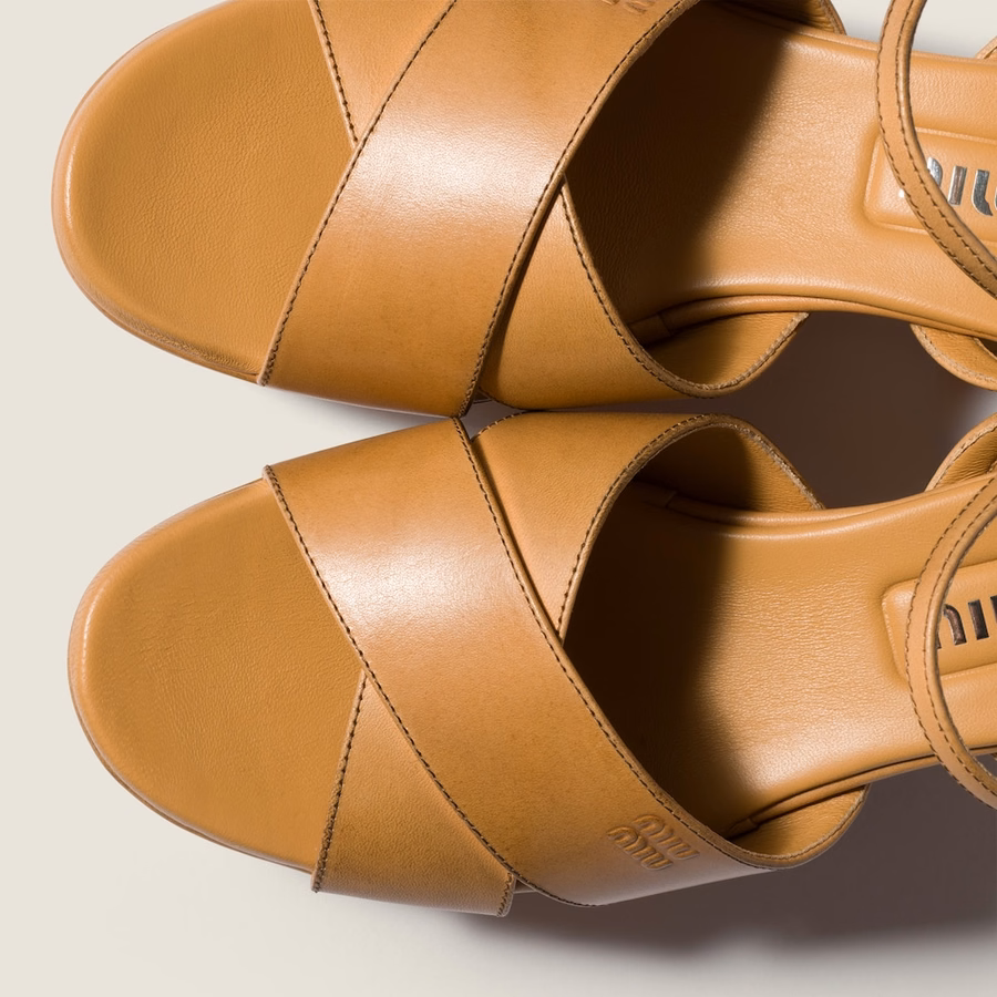 Leather platform sandals