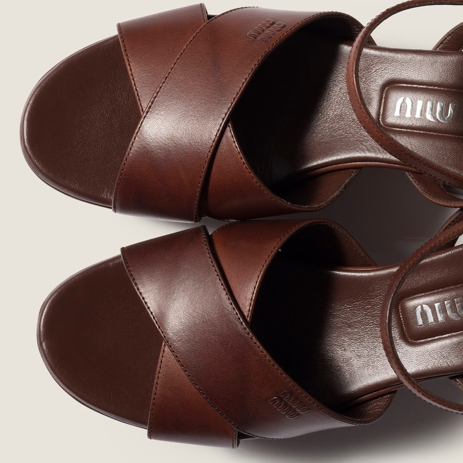 Leather platform sandals