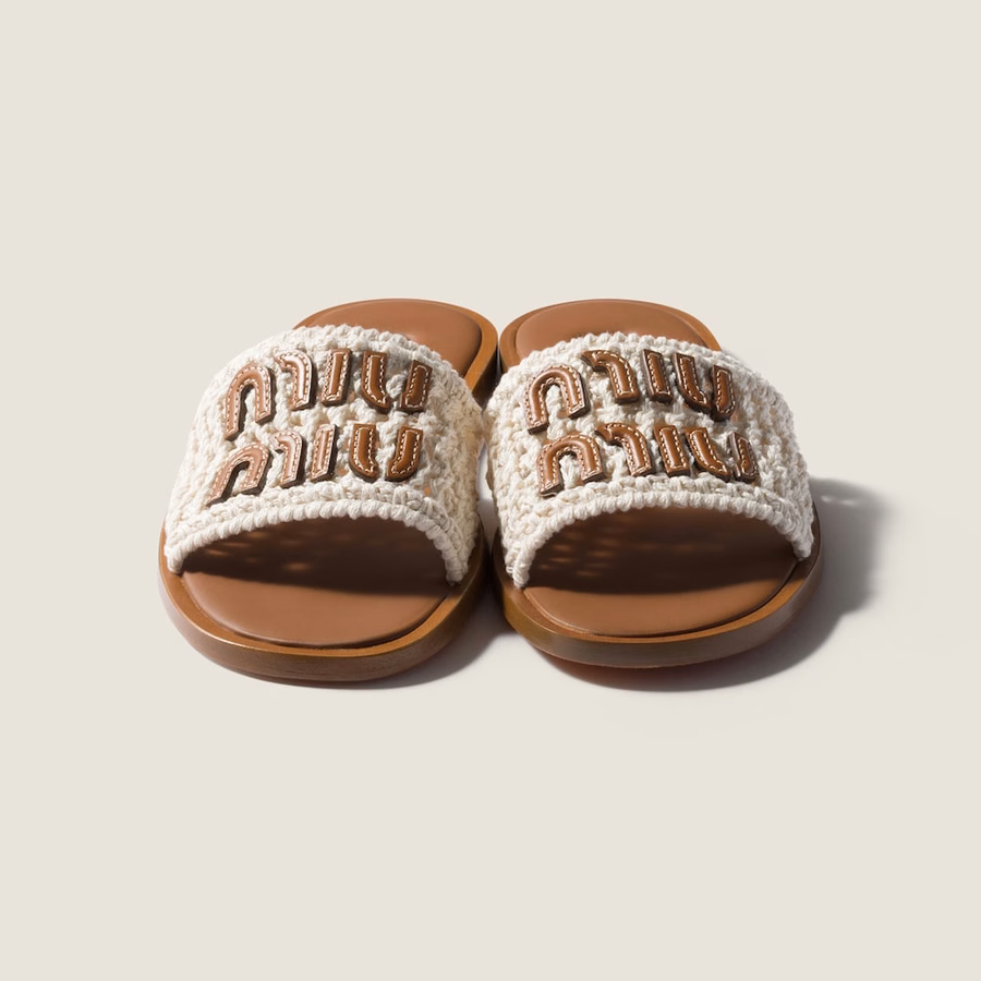 Crochet and leather slides