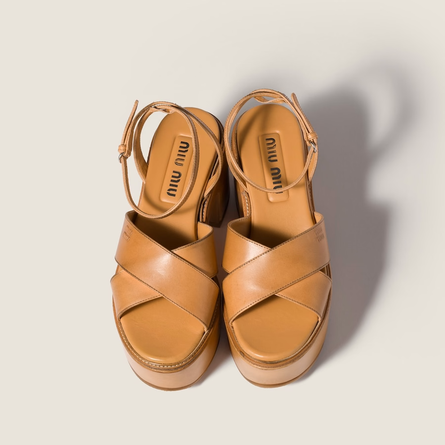 Leather platform sandals