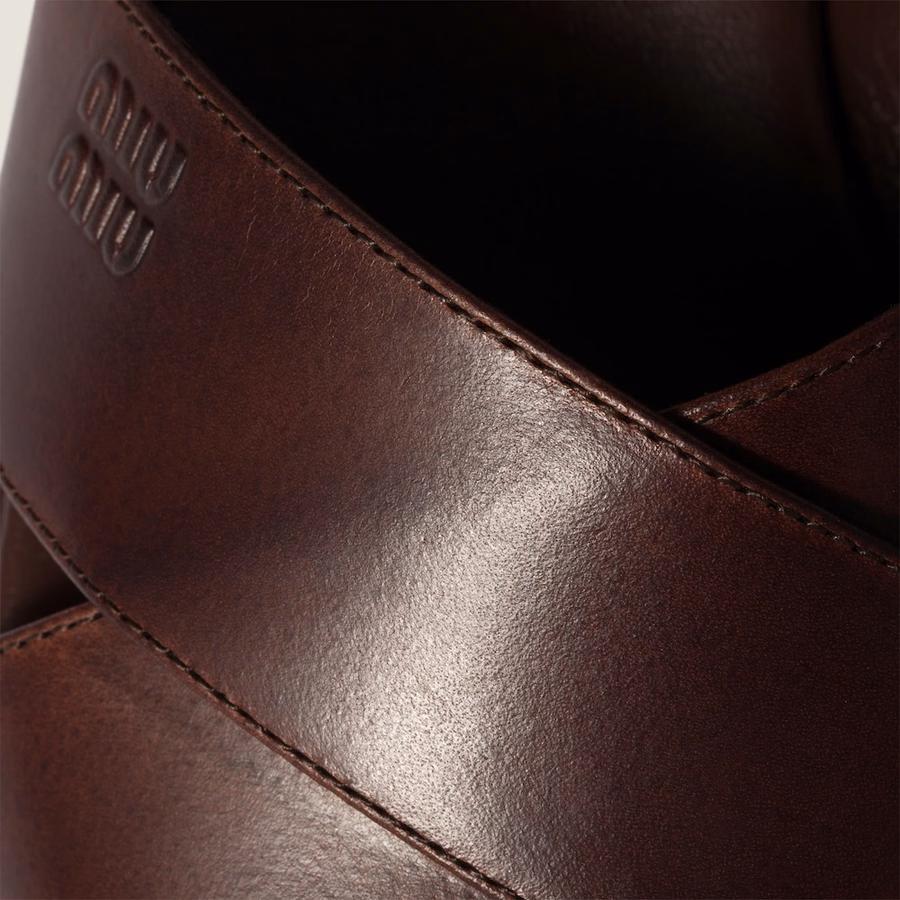 Leather platform sandals