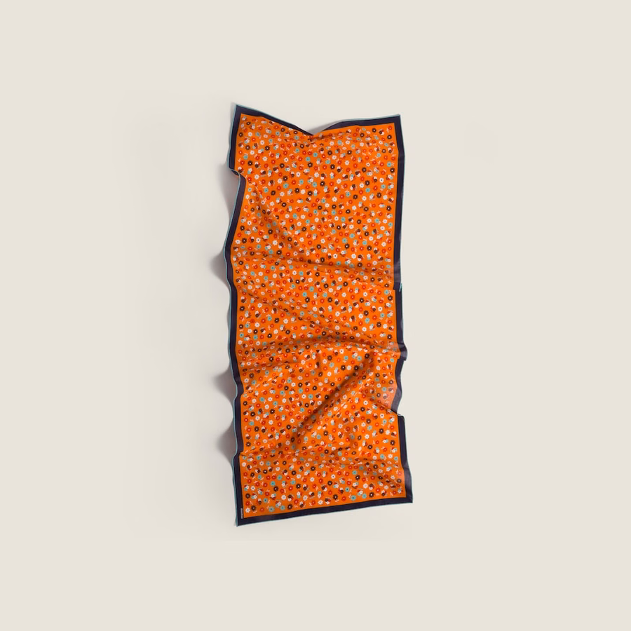 Printed poplin scarf
