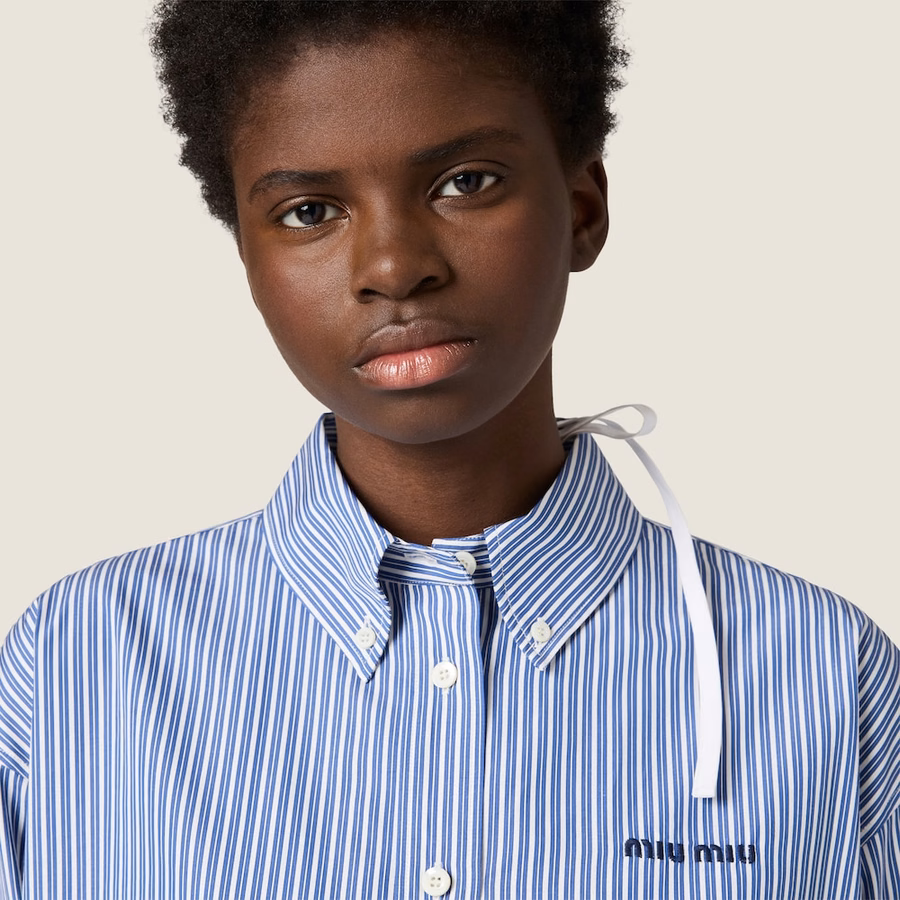 Micro pinstripe poplin shirt
