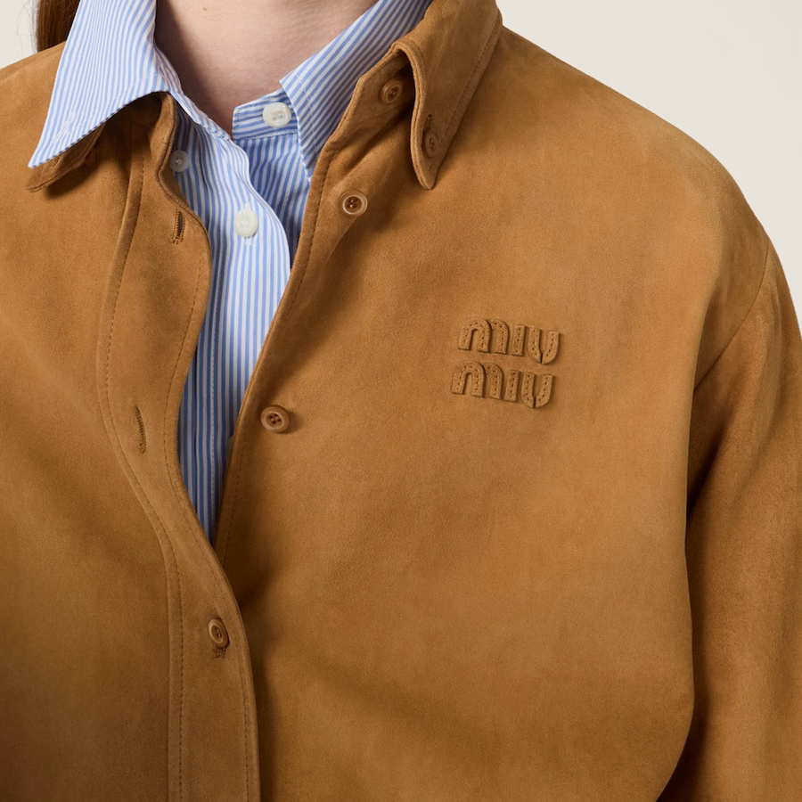 Waxed suede shirt
