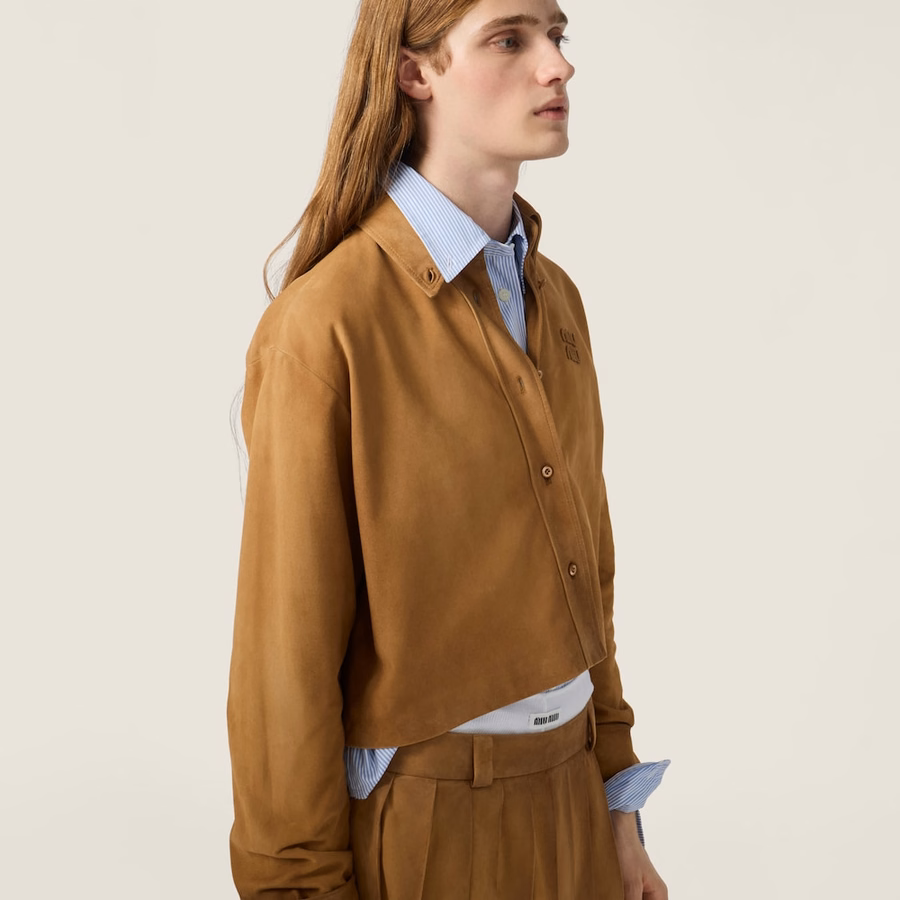 Waxed suede shirt