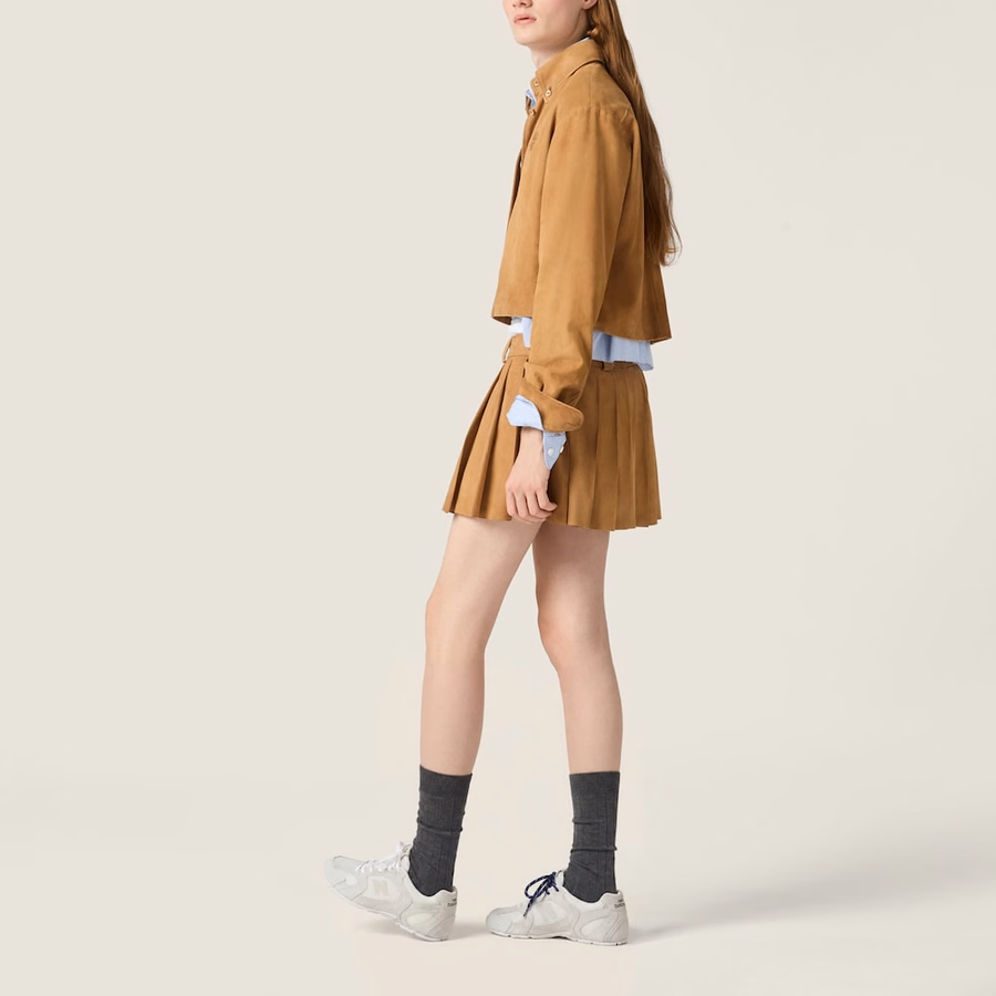 Waxed suede shirt