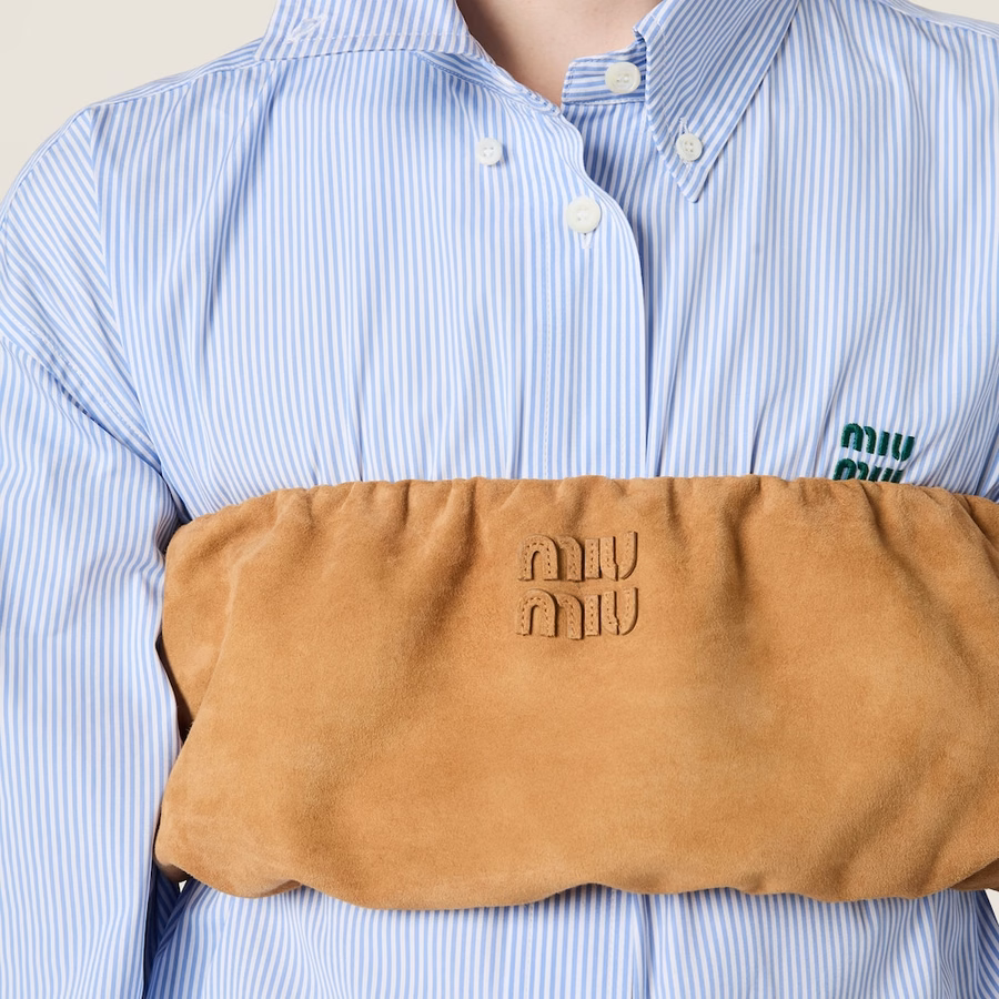 Waxed suede bandeau top